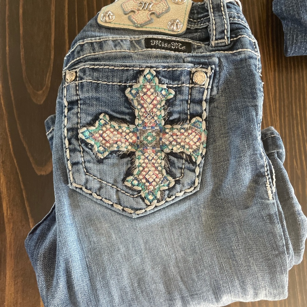 Miss me girls size 10 boot cut. Bling pocket